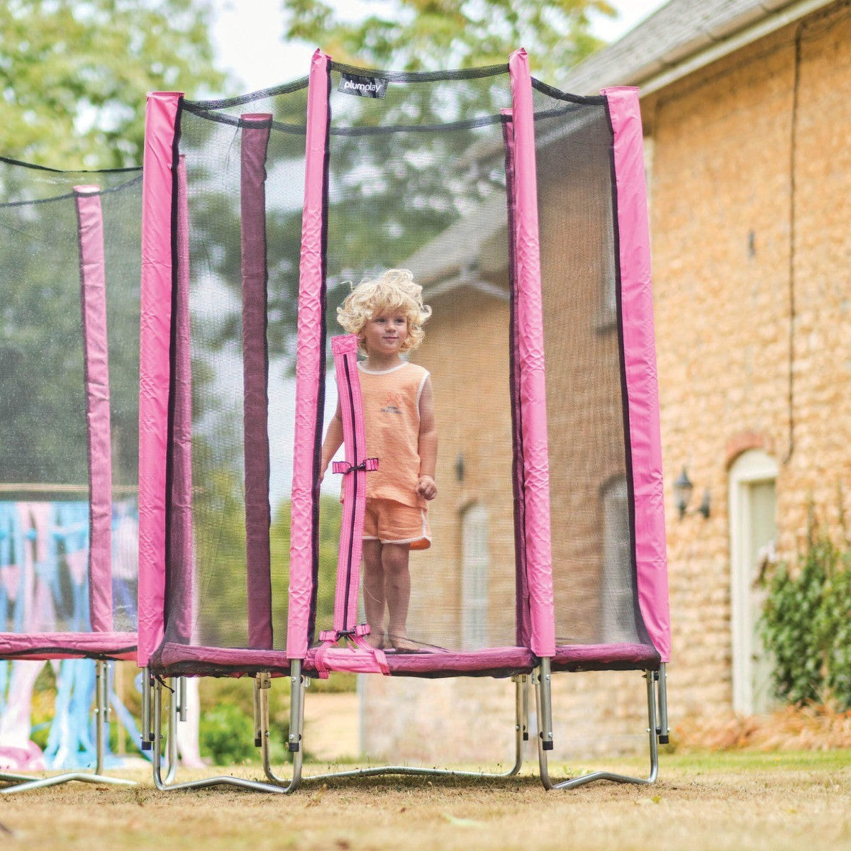 Plum 4ft Junior Trampoline and Enclosure Pink Safe Fun