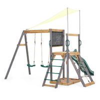 Plum Siamang Wooden Climbing Frame – Shade Sail & Adjustable Ropes (Ages 3+)