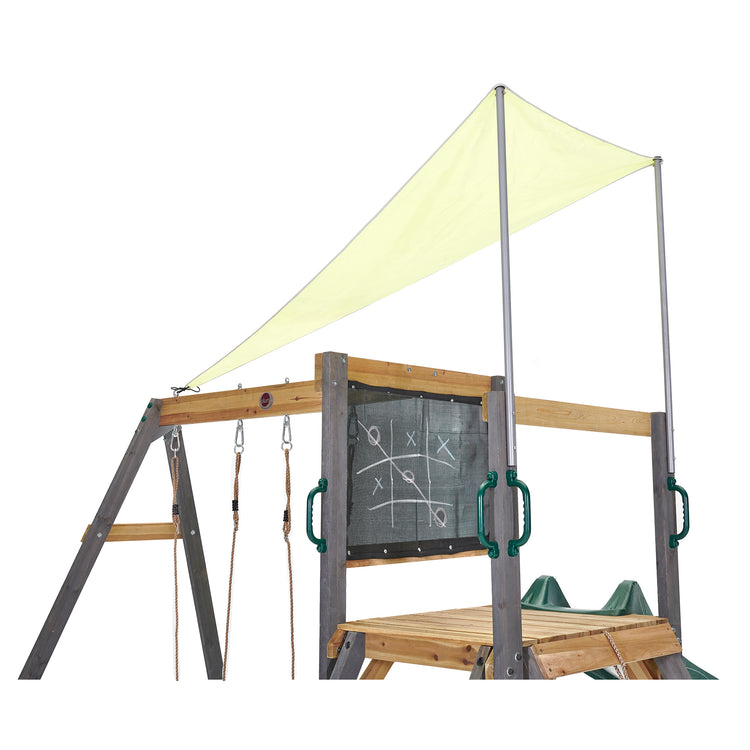 Plum Siamang Wooden Climbing Frame – Shade Sail & Adjustable Ropes (Ages 3+)