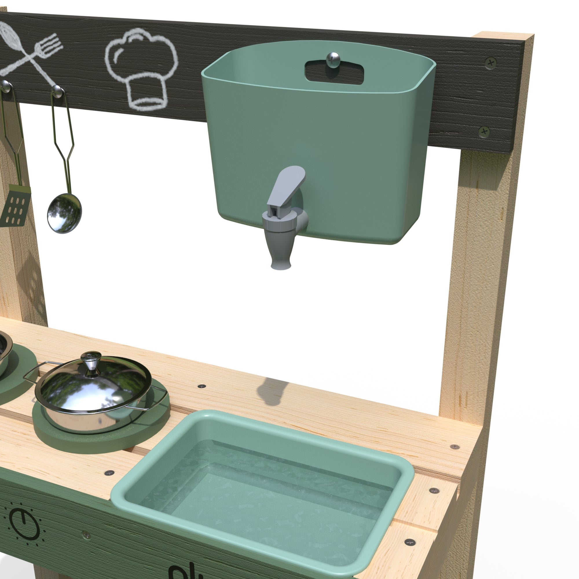 Puddle & Pie Outdoor Mud Kitchen working tap and sink