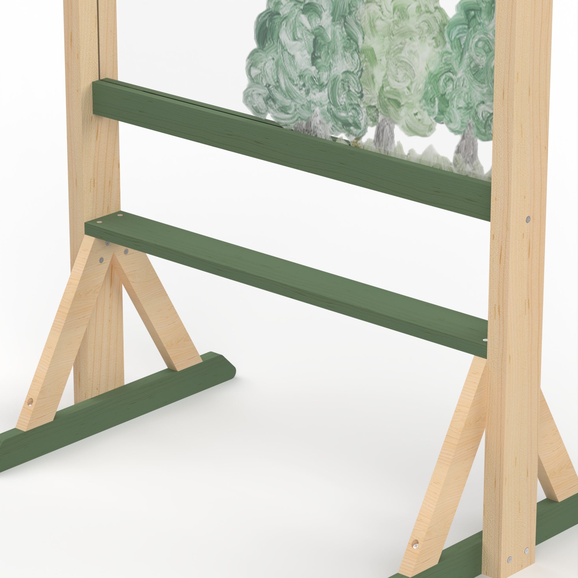 Outdoor Wooden Easel storage shelf