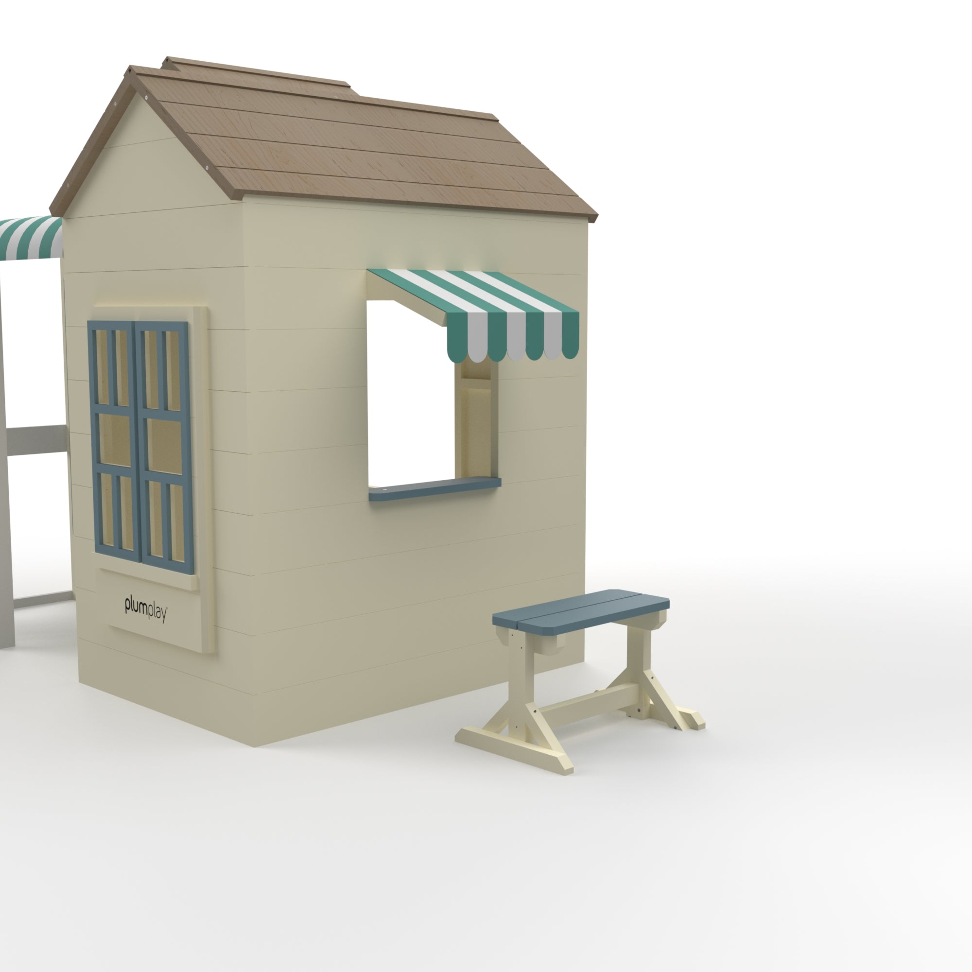 Beach House Wooden Playhouse picnic bench
