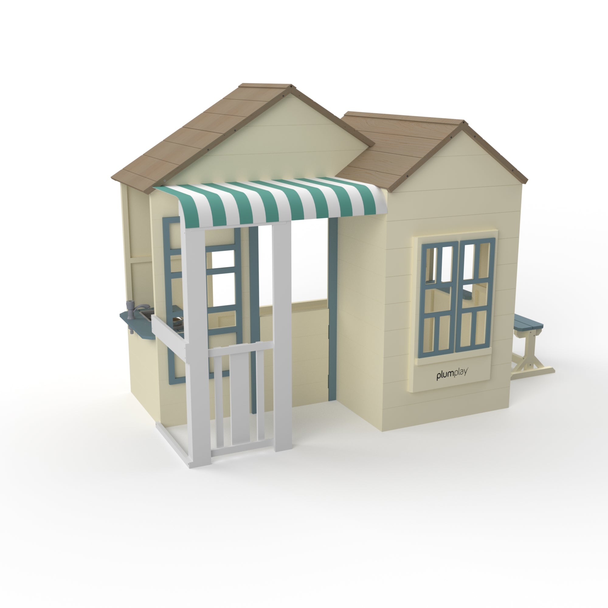 Beach House Wooden Playhouse saloon-style door