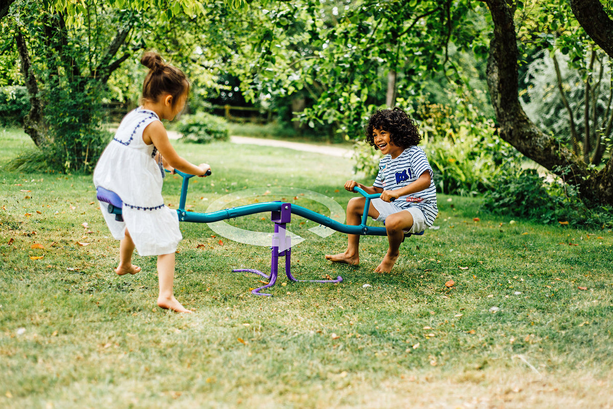 Outside Rotating Machine Plum Rotating Seesaw – 360° Spinning Outdoor Play Equipment for Kids ...