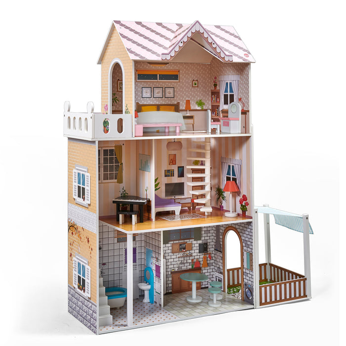 Plum Shorehouse Wooden Dolls House with Furniture