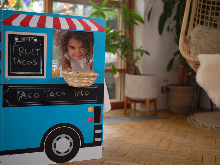 3-in-1 Wooden Food Truck & Play Kitchen
