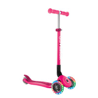 Globber Primo Foldable Scooter with Lights – Neon Pink