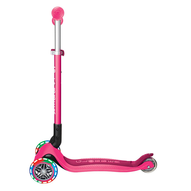 Globber Primo Foldable Scooter with Lights – Neon Pink