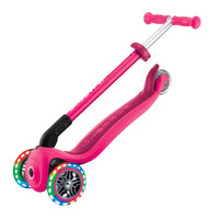 Globber Primo Foldable Scooter with Lights – Neon Pink