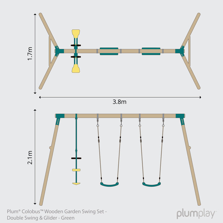 Plum Colobus Double Swing & Glider Set
