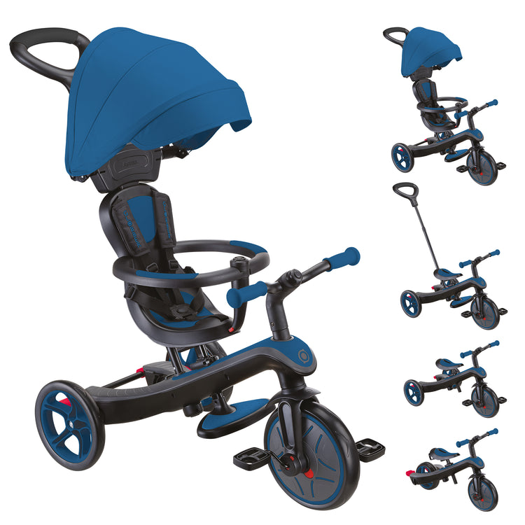 Globber Explorer Trike 4-in-1 Royal Blue Versatile Fun