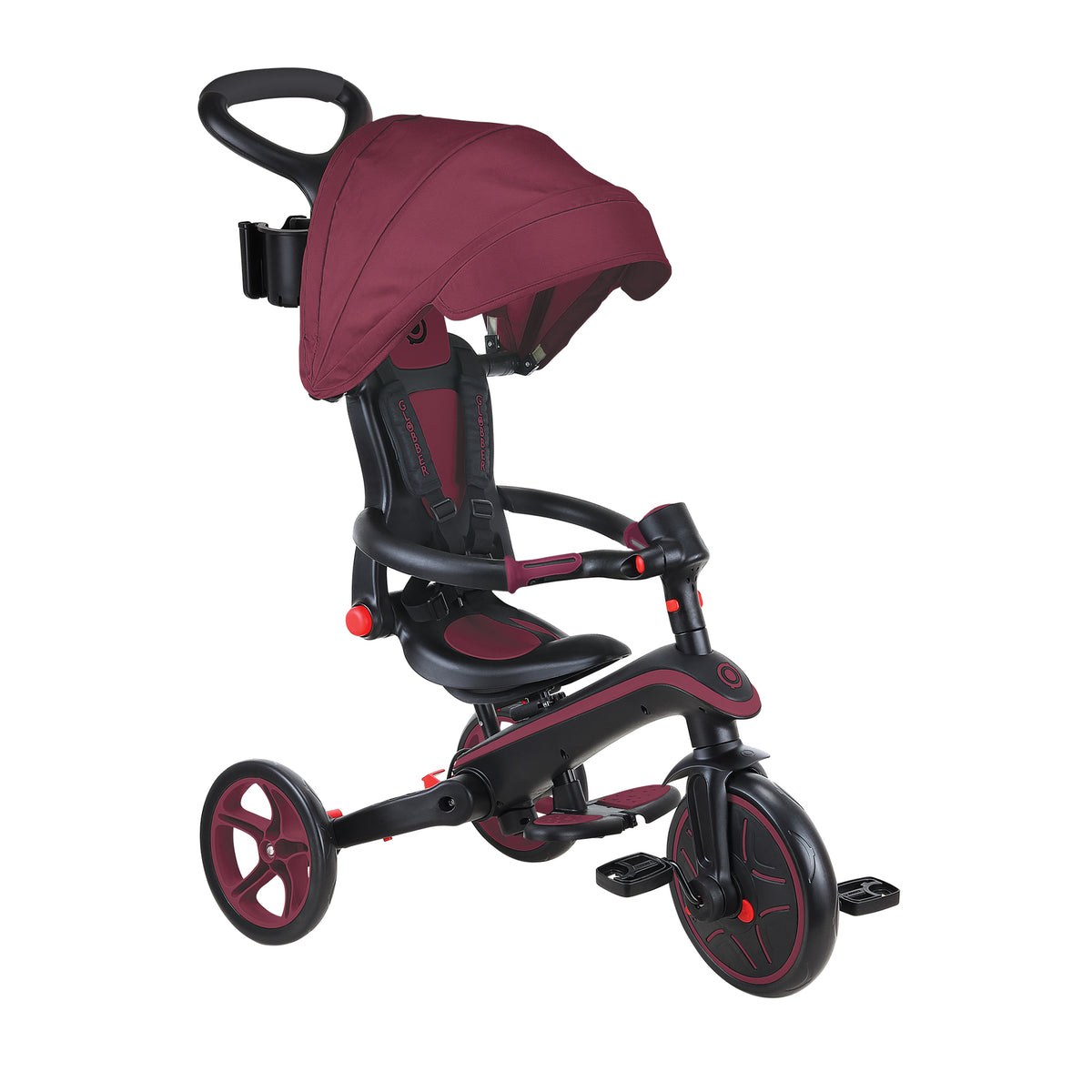 Globber Explorer Trike 4-in-1 Foldable – Burgundy – Plum Play AU