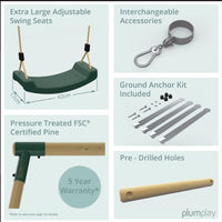 Plum Marmoset Wooden Swing Set – Double Swings for Shared Play (Ages 3+)