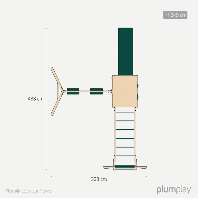 Plum Lookout Tower – Climbing Frame with Swings, Monkey Bars & Slide (Ages 3+)