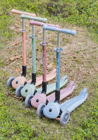 Globber Primo Foldable Scooter with Lights – Berry (EcoLogic Edition)