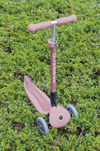Globber Primo Foldable Scooter with Lights – Berry (EcoLogic Edition)