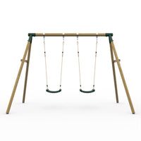Plum Marmoset Wooden Swing Set – Double Swings for Shared Play (Ages 3+)