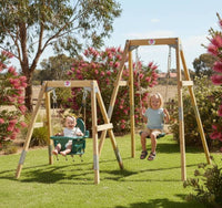 2-in-1 Wooden Swing Set