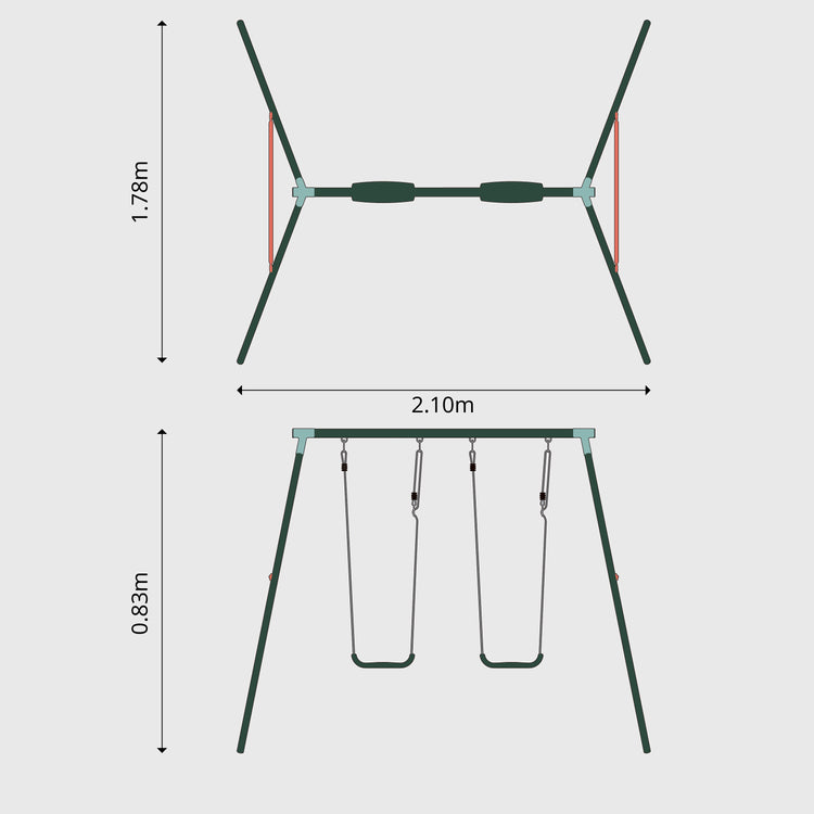 Sedna Double Metal Swing Set