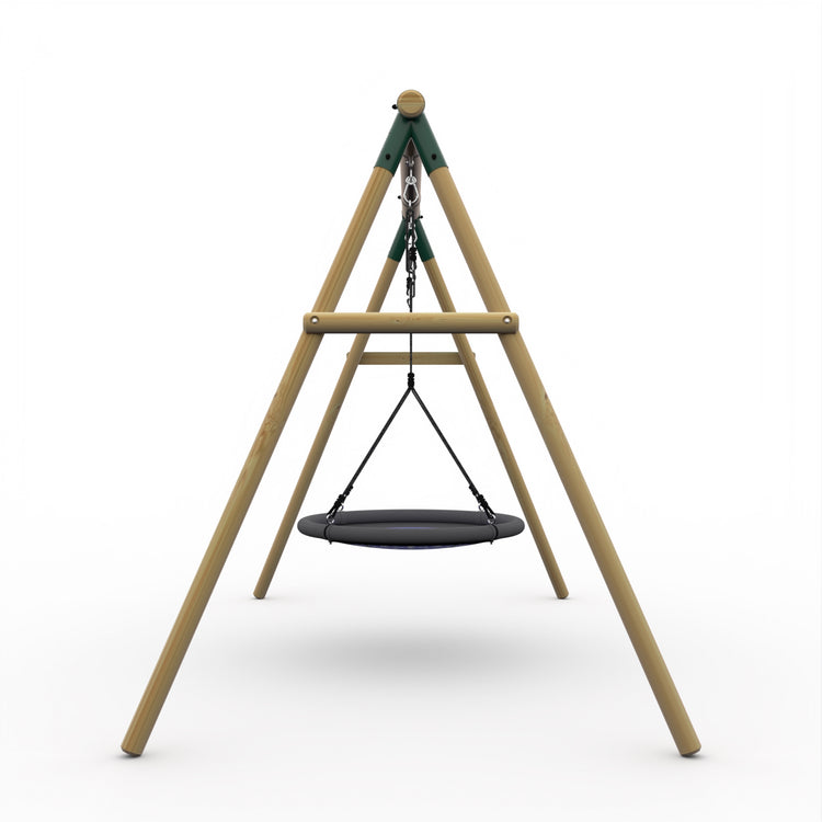 Plum Spider Monkey Wooden Swing Set – Nest Swing – Green (Ages 3+)