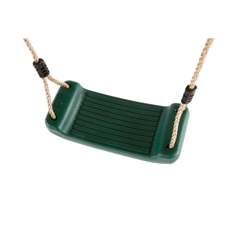 Plum Gibbon Wooden Swing Set – Double Swing & Rope Ladder – Green (Ages 3+)