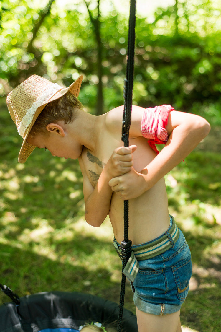 Plum Spider Monkey Wooden Swing Set – Nest Swing – Green (Ages 3+)